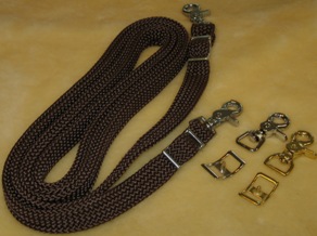 1 Brown Flat Braid Yacht Rope Reins with Conway Buckles Scissor